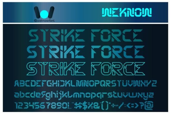 Strike Force: A Techno-Sci-Fi Font for Bold Visual Identities